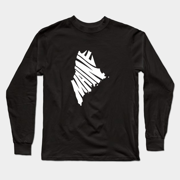 Maine white Long Sleeve T-Shirt by Seanings